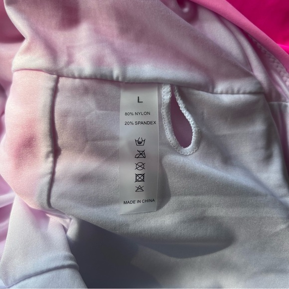 Large Pink One-Piece Bathing Suit Tummy Control Halter - Picture 6 of 6